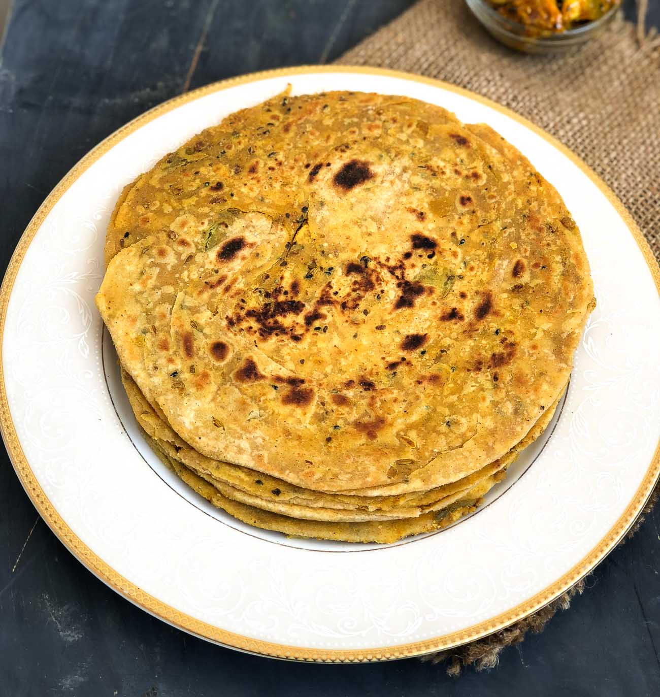 Achari Lachha Paratha Recipe-Spicy Indian Style Flaky Bread