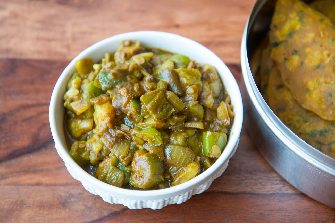 Turai Pyaz Hari Mirch Ki Sabzi Recipe-Ridge Gourd Stir Fry With Green Chili And Onions