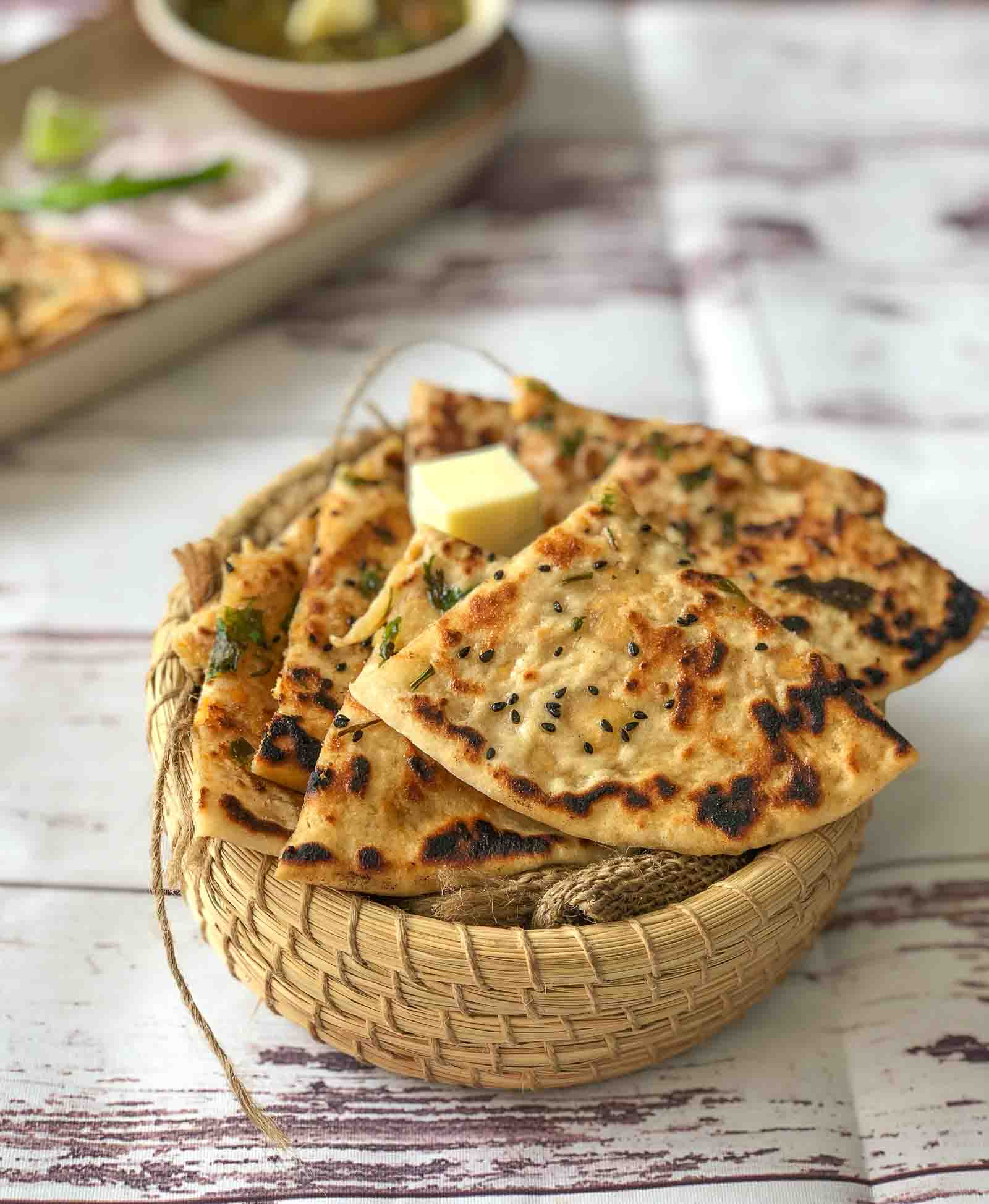 Chicken Cheese Stuffed Kulcha Recipe 