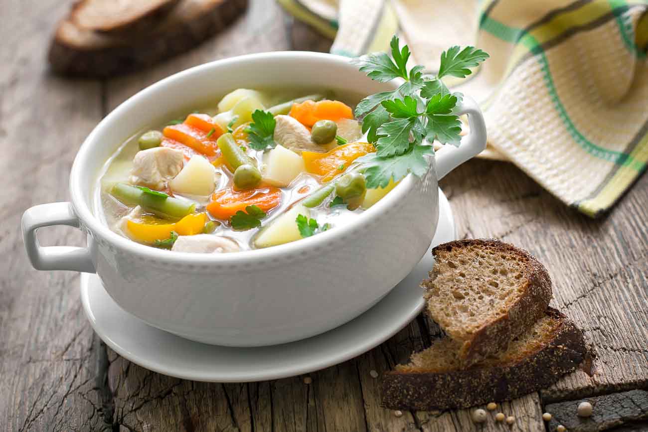 Healthy Creamy Chicken Soup With Vegetables Recipe