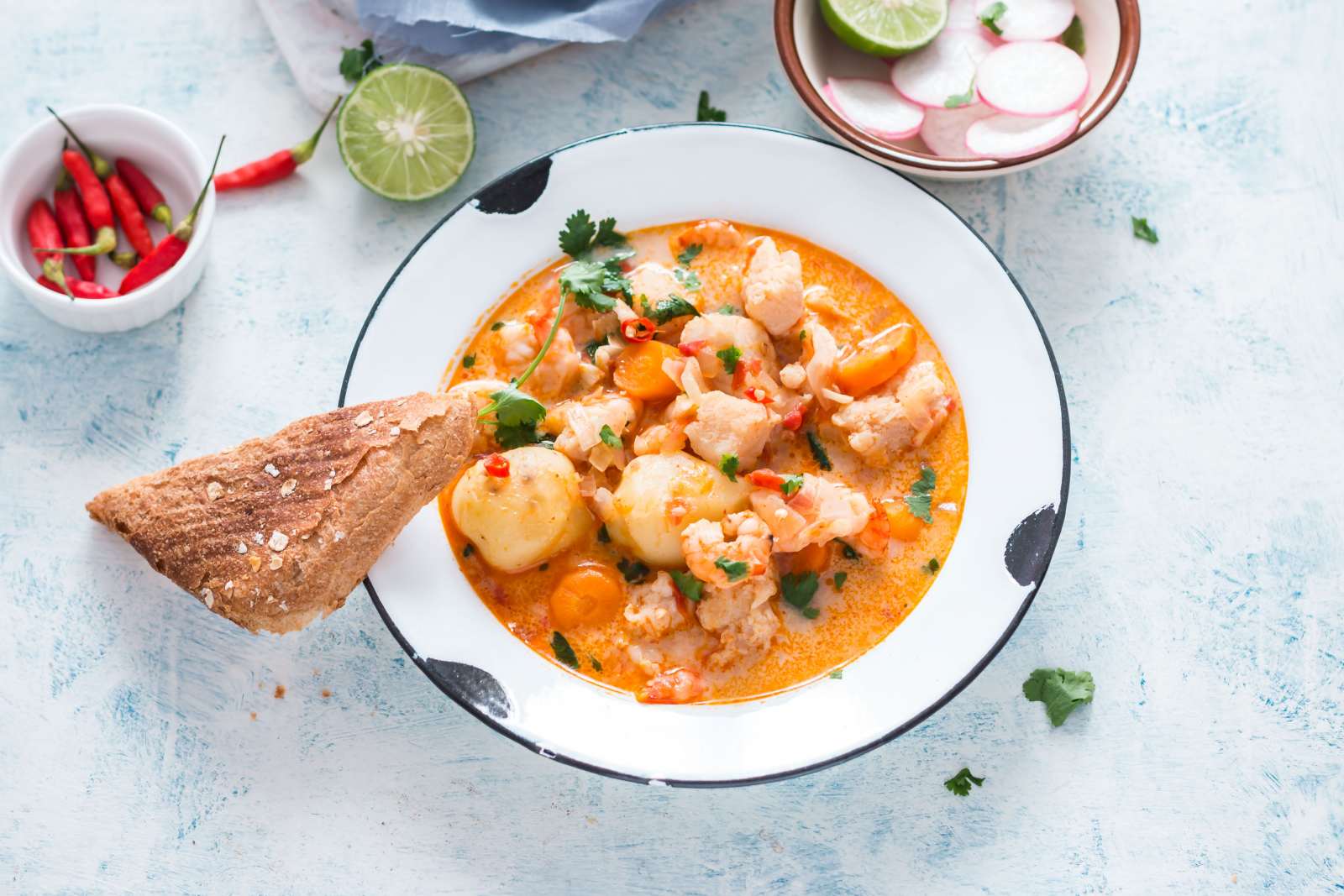 Spicy Seafood Stew Casserole With Tomatoes And Lime Recipe