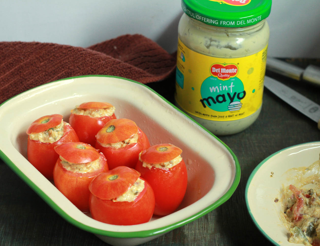 3 step Tomatoes stuffed with Del Monte Mint Mayo and Paneer 2