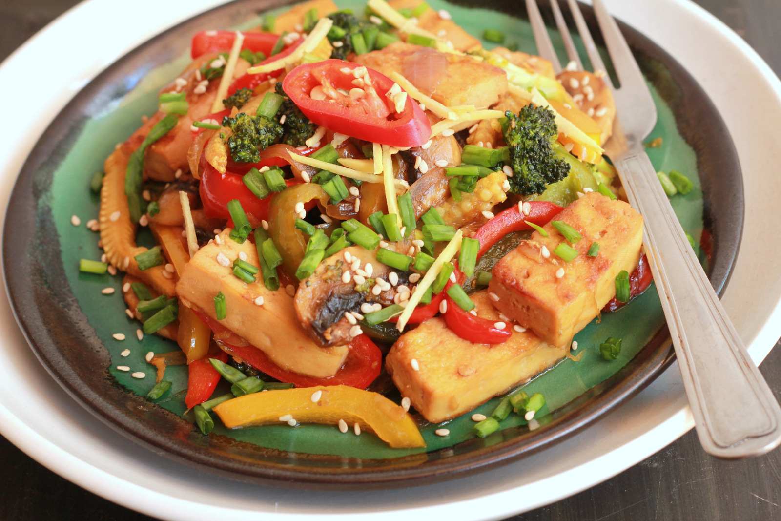 Chilli Ginger Vegetable Tofu Stir Fry Recipe