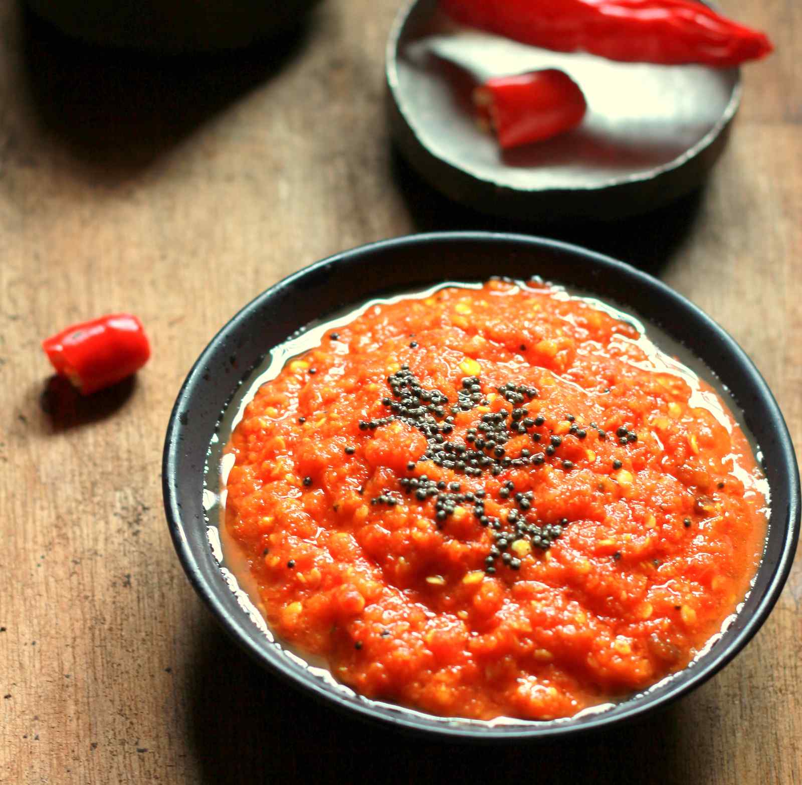 Red Chilli Thecha - Maharashtrian Style Red Chilli Chutney Recipe
