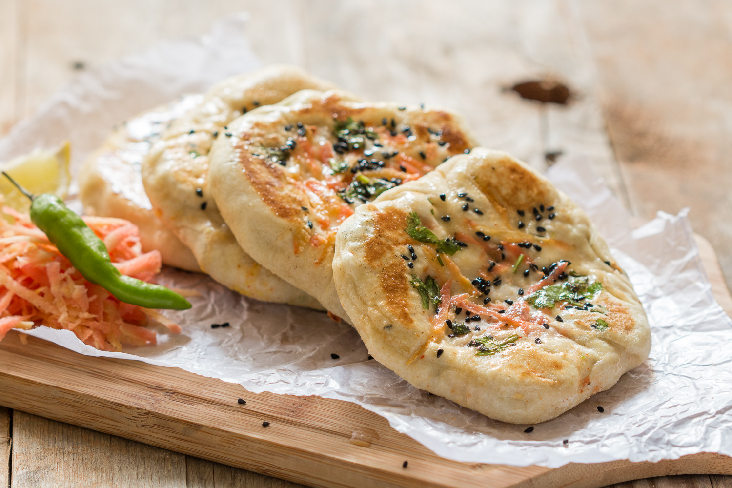 Stuffed Vegetable Kulcha (Mixed Vegetable Stuffed Indian Flatbread)