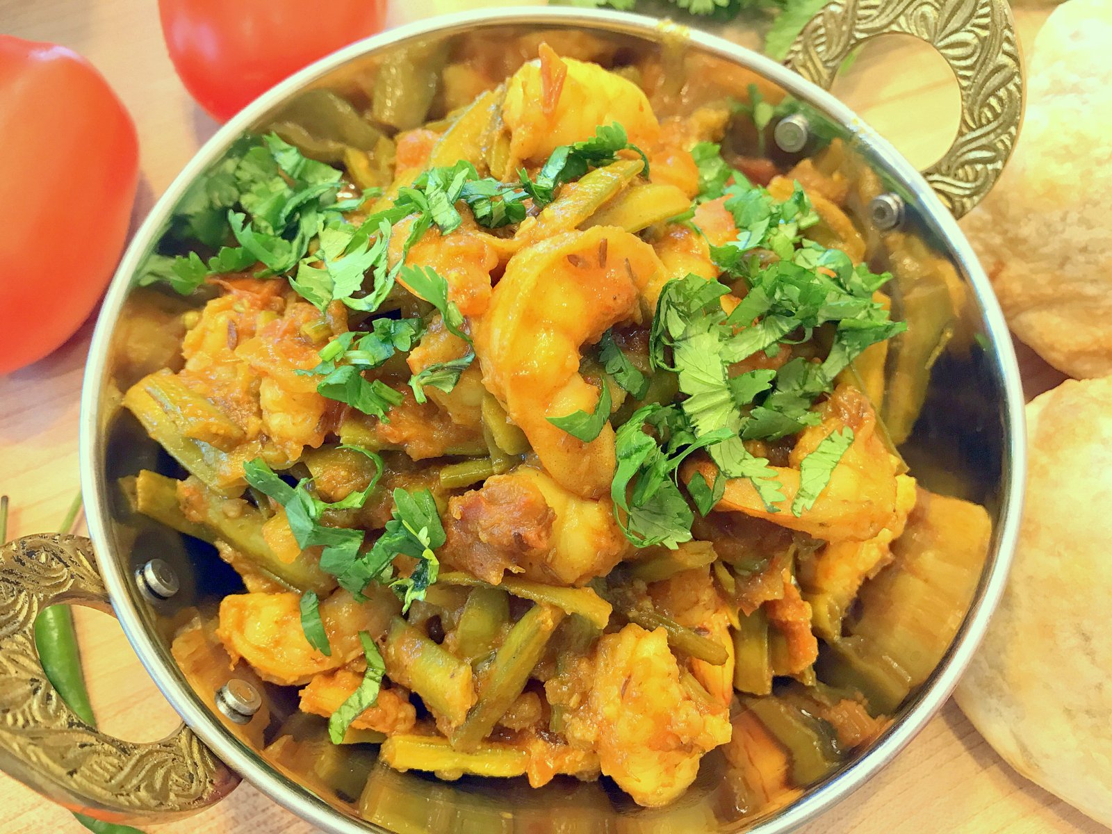 Jhinga Gawar Recipe -Shrimps & Cluster Beans Sabzi