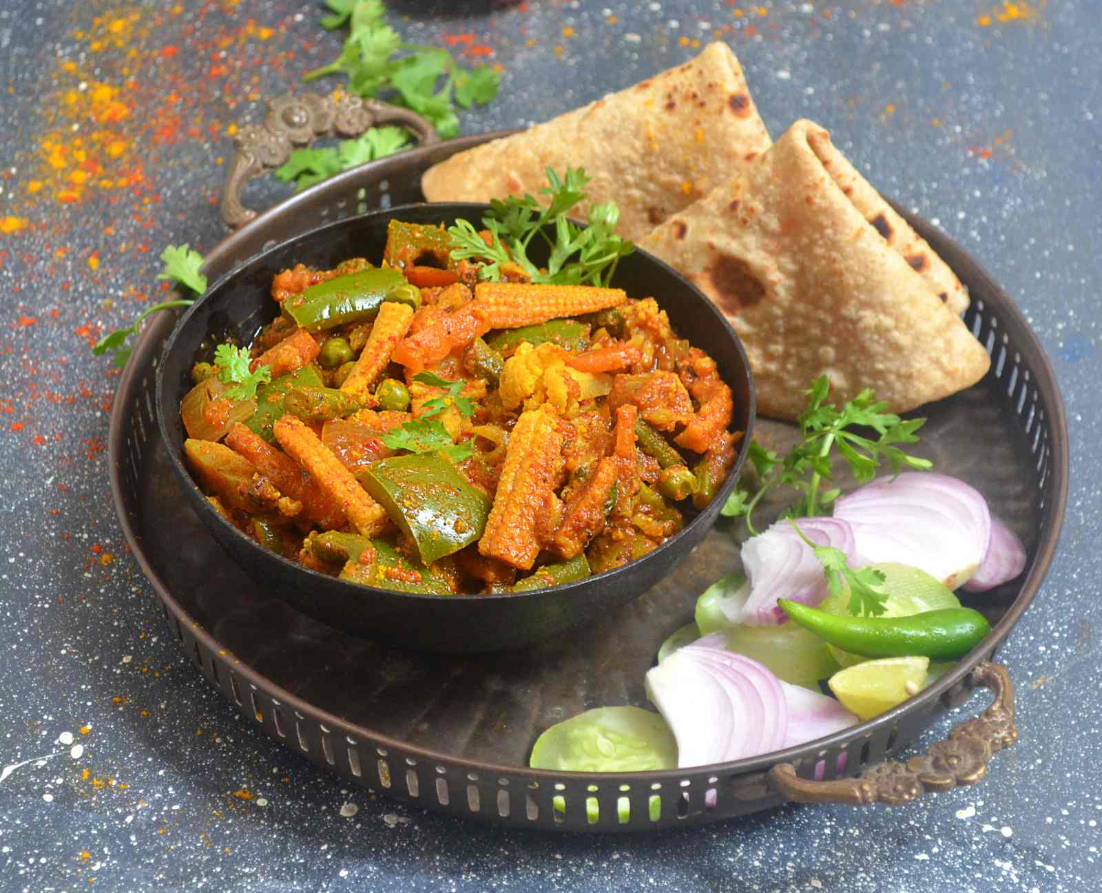 Punjabi Mixed Vegetable Kadai Recipe