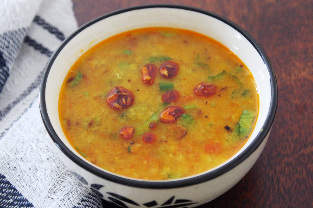 Sindhi Toor Dal Recipe With Aam Papad - Sun dried Mango & Dal Curry