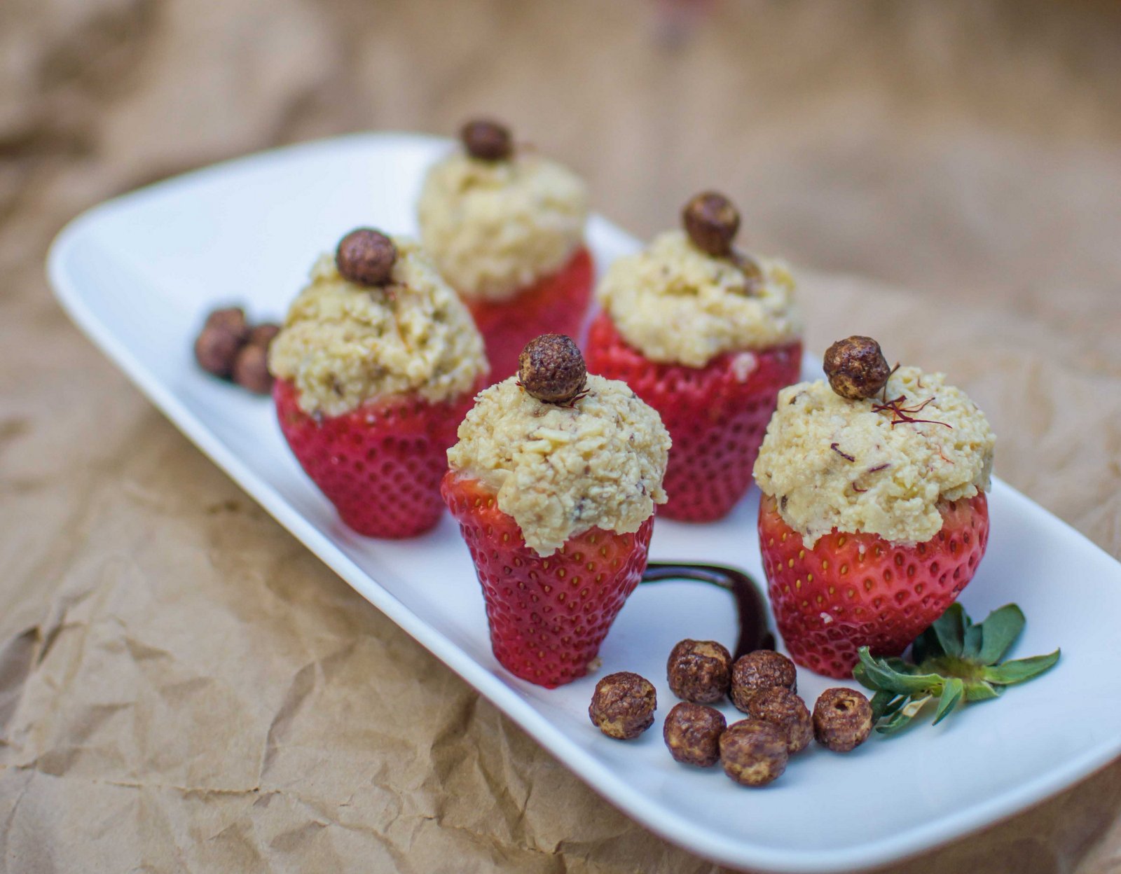 Stuffed Strawberries Recipe With Grated Paneer