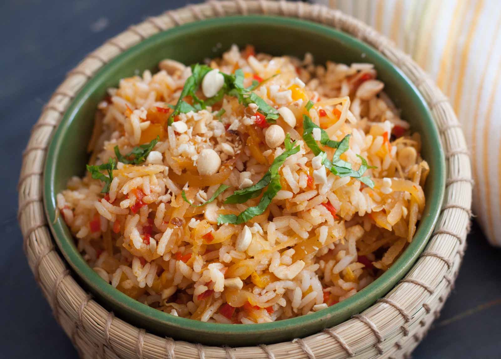 Thai Style Vegetables and Raw Papaya Rice