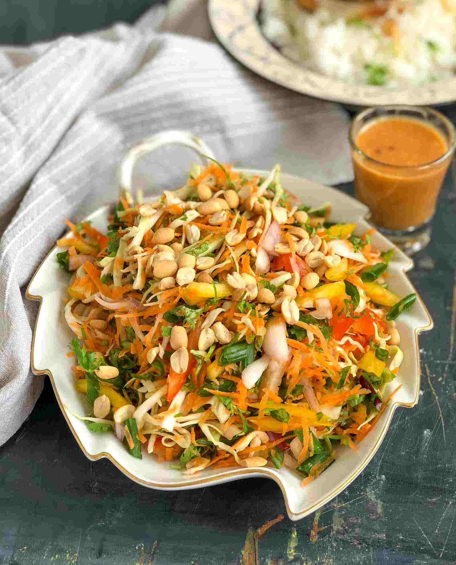 Asian Cabbage Salad with Ginger Peanut Dressing 