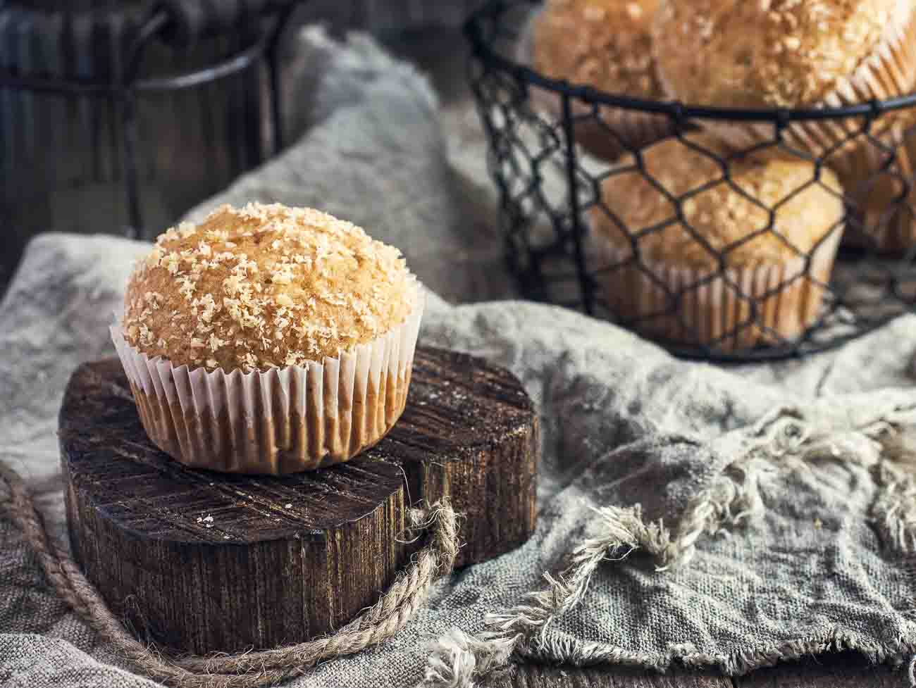 Oats and Coconut Muffins Recipe - Spiced with Chai Masala