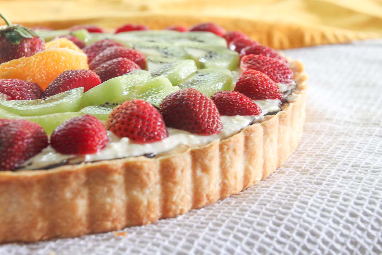 Eggless Cheesecake Recipe -  Topped with Tropical Fruits