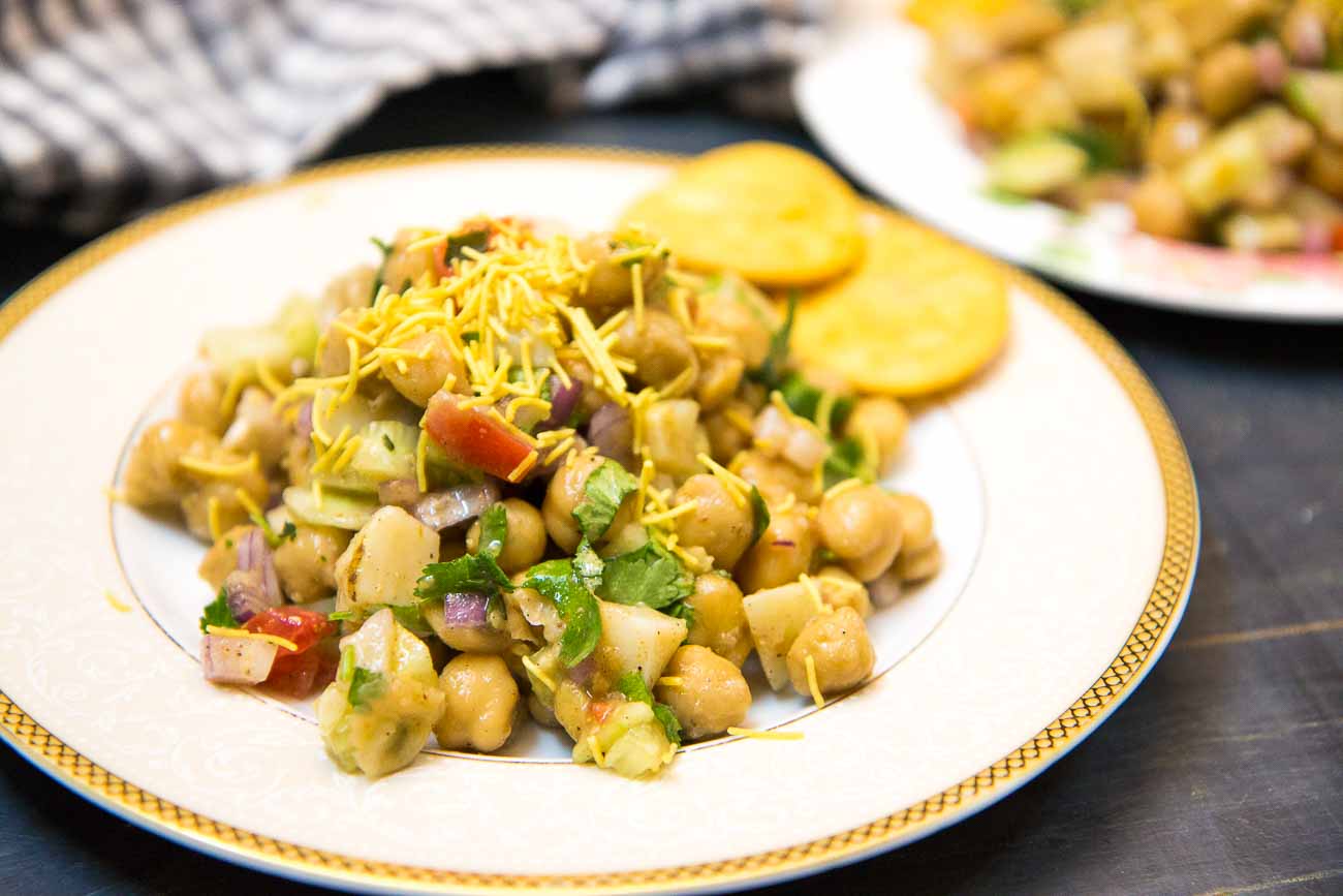 Kabuli Chana Chaat - High Protein Snack of Chickpea Chaat