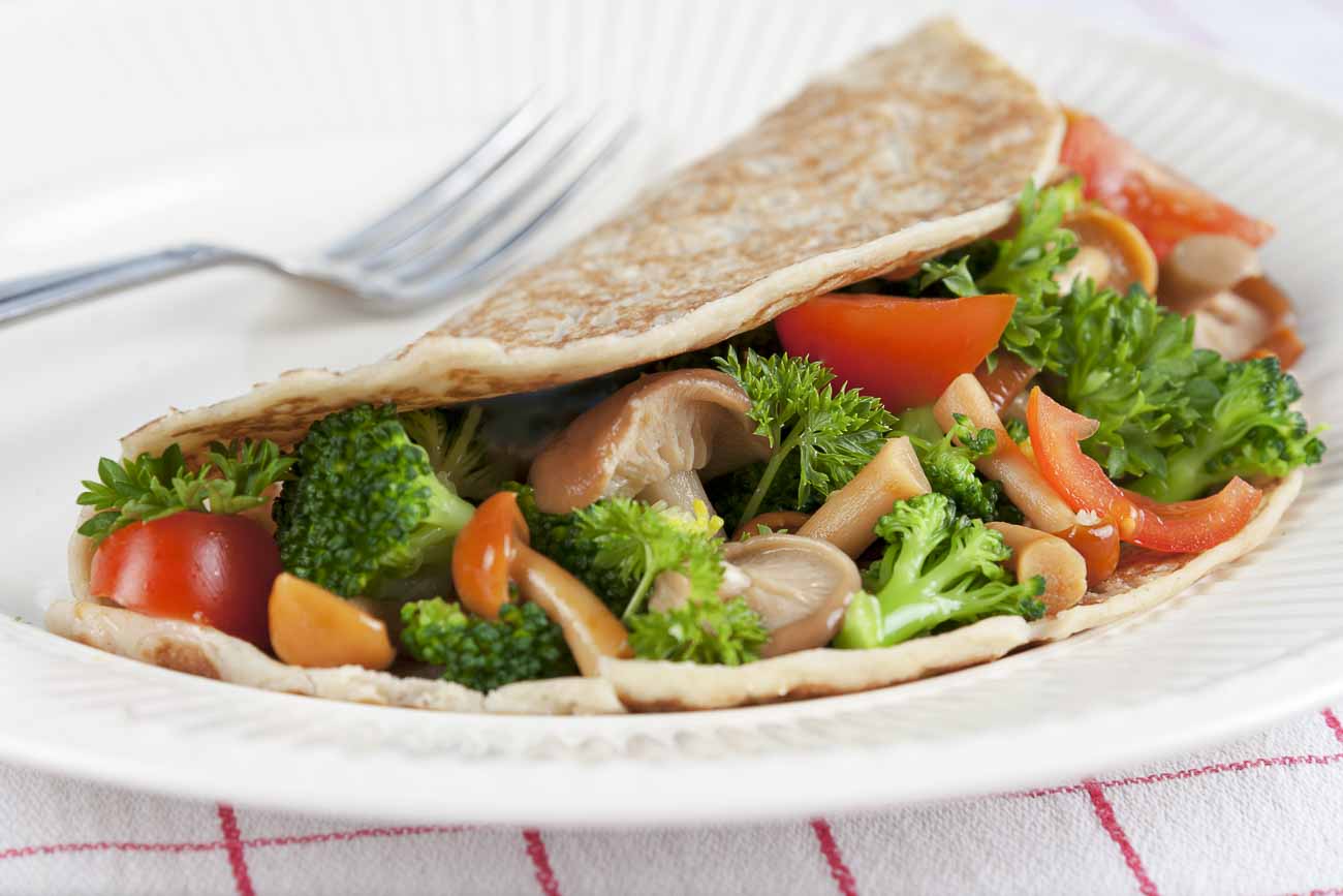 Whole Wheat Crepe Recipe With Herbed Vegetables
