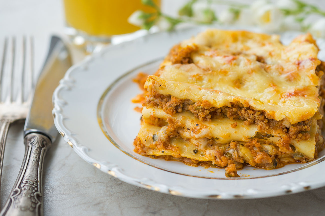 Baked Roasted Vegetable Lasagna Recipe With Low Fat Cheese & Oat Sauce