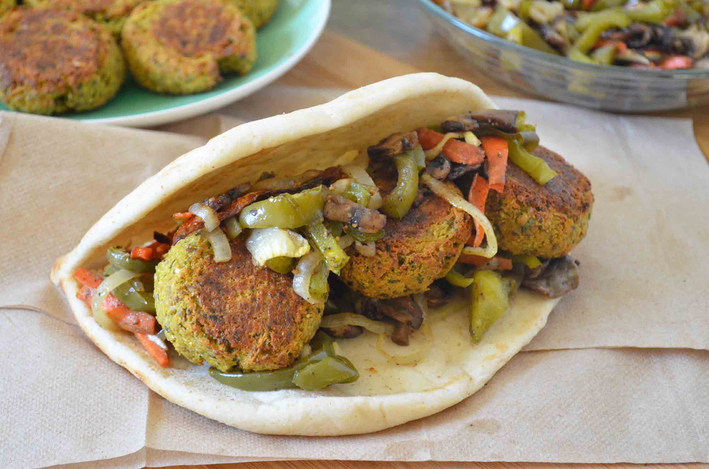 Pita Sandwich With Falafel And Vegetables Recipe by Archana&amp;#39;s Kitchen