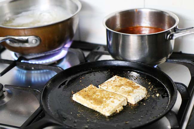 Preparations for the Tofu Parmigiana Recipe