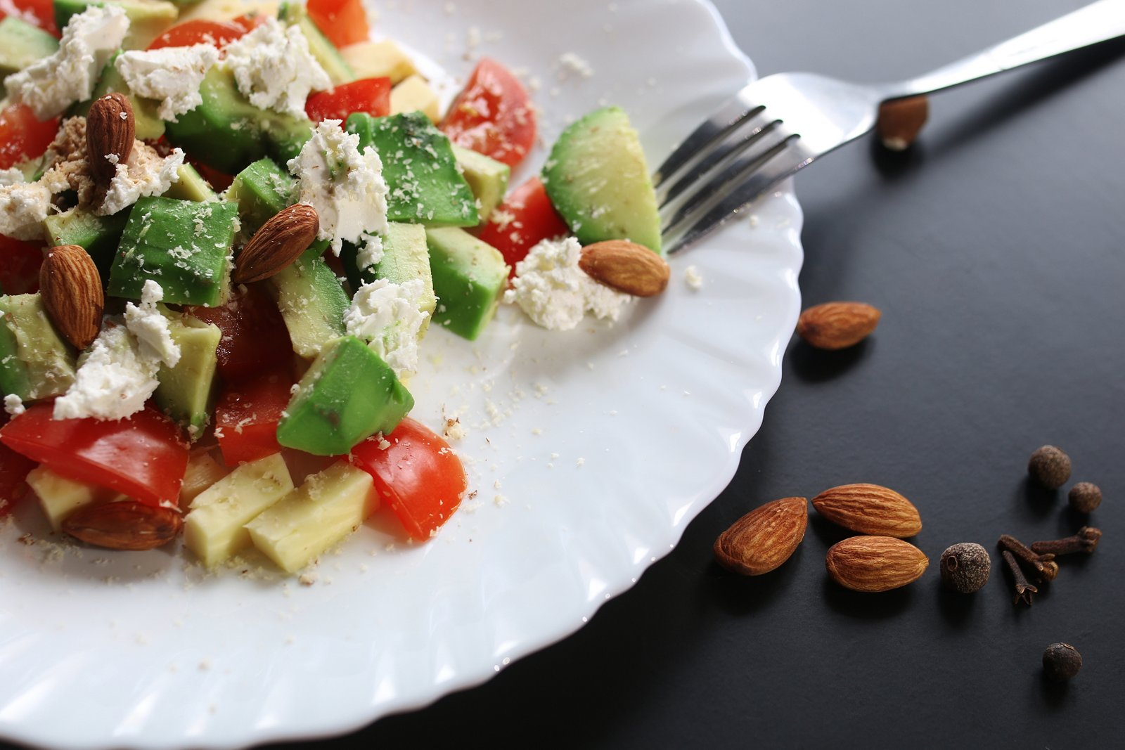 Avocado And Almond Salad Recipe With Feta Cheese