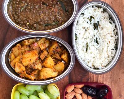Lunch Box Recieps: Masoor Dal, Achari Aloo and Jeera Rice