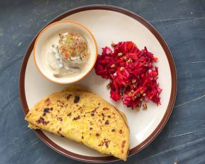 A Simple Sindhi Meal You Will Love - Bhugi Dal Paratha, Khajur Raita