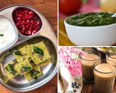This Weekend Let's Breakfast With Palak Dhokla, Chutney & Chai