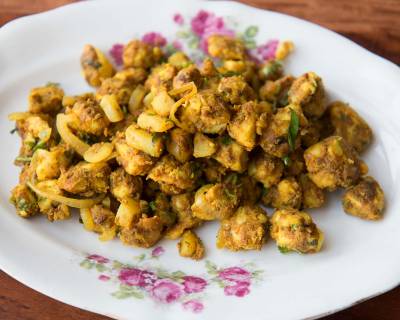 अरबी अजवाइन की सब्ज़ी - Roasted Colocasia Stir Fry With Ajwain (Recipe In Hindi) 