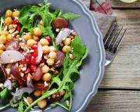 Fresh & Juicy Chickpea Salad with Fruits & Vegetables