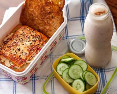 Office & Kids Lunch Box - Tofu Coleslaw Sandwich & Smoothie