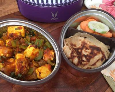 Kids Lunch with Vaya: Kadai Paneer, Tawa Paratha, Salad
