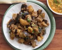 Saunf Wale Aloo Baingan Recipe - Fennel Spiced Potato And Eggplant