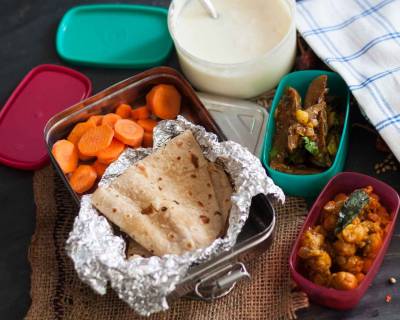 Lunch Box Ideas: Mangalorean Style Chickpeas Sukka and Eggplant Cashewnut Stir Fry Recipes & More