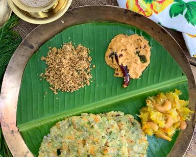 Karnataka Style Breakfast Of Akki Roti, Chutney, Podi And Kashi Halwa For Your Weekday