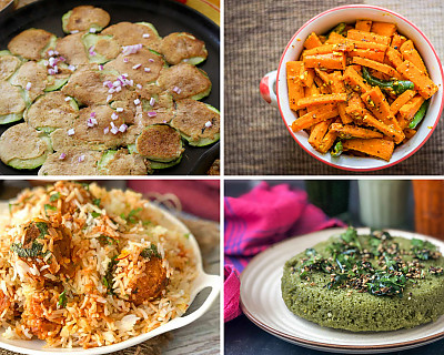 Weekly Meal Plan - Zucchini Pesarattu, Chana Kofta Biryani, Muttai Dosa, and More