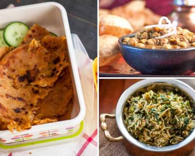 Kids School Lunch Box Menu Plan-Aloo Paratha, Puri Chole & More