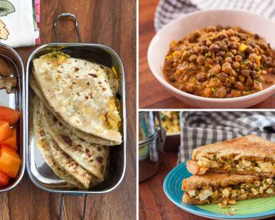 Kids School Lunch Box Menu Plan-Beetroot Rice, Mooli Paneer Paratha, Kala Chana Masala, Paneer Sandwich & More