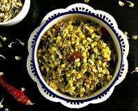 Moong Bean Sprouts Upkari Recipe - Moong Beans Stir Fry