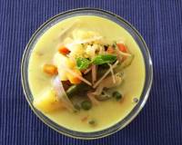 Mint Vegetables Moilee Recipe (Mixed Vegetables Cooked In Minty Coconut Milk)