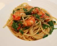 Prawns Spinach Spaghetti Recipe