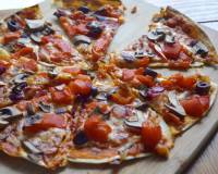 Roasted Peppers And Mushroom Tortilla Pizza Recipe