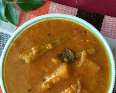Udupi Style Sambar Recipe - Masala Huli With Mixed Vegetables