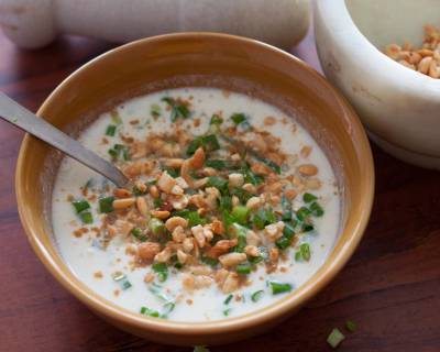Spring Onion and Peanut Raita Recipe 