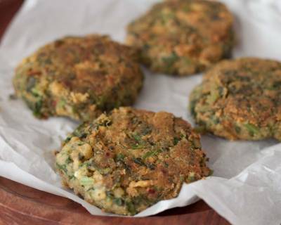 Chickpea and spinach fritters Recipe