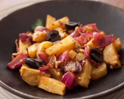 Honey Roasted Sweet Potato With Red Onions Recipe