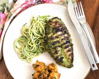 Try This Basil Pesto Grilled Chicken & Zoodles For Dinner
