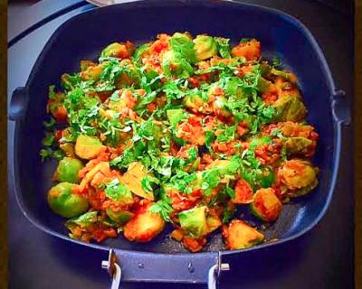 Indian Spiced Brussel Sprouts Sabzi Recipe (Brussel Sprouts Stir Fry)