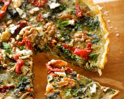 Kale Blue Cheese And Cranberry Quiche Recipe