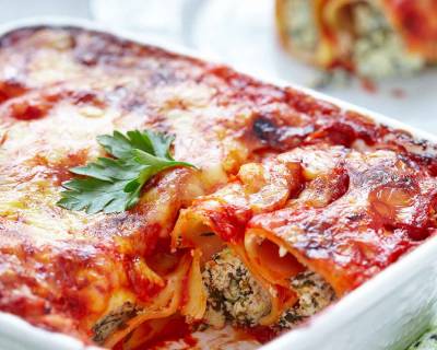 Spinach Ricotta Filled Cannelloni Recipe