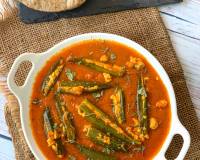 Paneer Stuffed Bhindi In Ajwain Tomato Gravy Recipe