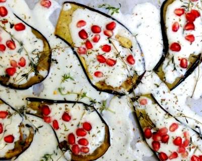 Grilled Aubergines with Tzatziki Sauce Recipe
